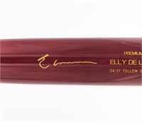 Elly De La Cruz Autographed Red Baseball Bat