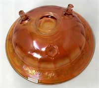 Footed Marigold Carnival Glass Bowl