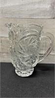 Heavy Pinwheel Crystal Pitcher 7.25" Tall