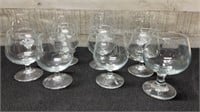 Lot Of Assorted Size Brandy Glasses