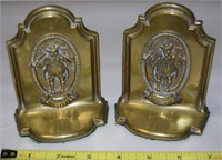 Vtg English Brass Tony Weller Dickens Bookends