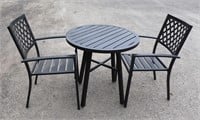 Round Metal Patio Table + 2 Chairs
