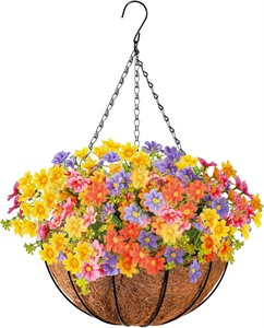 Hanging Baskets with Flowers - 12" Chain Pot.
