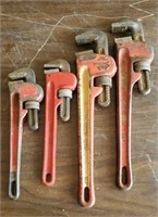 Lot of 4 Pipe Wrenches