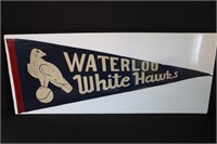 Vintage Waterloo Whitehawks Felt Pennant
