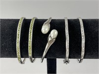 Silver Hinged Bangles, Hinged Cuff Bracelet