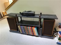 Vintage media center stand with large assortment