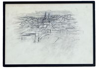 ZUBEL KACHADOORIAN Mid Century Cityscape Sketch