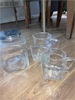 Federal Glass Starburst  clear Pitcher Square