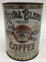 Vintage Royal Blend Coffee Litho Advertising Tin