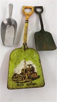 3 Vintage Metal Scoops Shovels