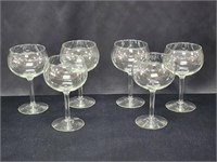 SET OF (6) CRYSTAL STEMWARE BORDEAUX WINE GLASSES