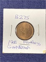 1955 farthing Great Britain coin