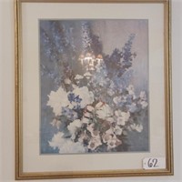 FLORAL PRINT SIGNED BY LAURA HILLO