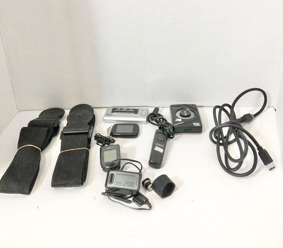 Lot of assorted bike pedometer,cord etc