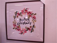 Signed "Merry Christmas" print of wreath