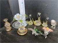 Lot of small crystal figures, misc