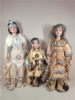 Native American Indian Porcelain Dolls