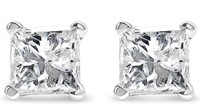14k Wgold Princess-cut .75ct Diamond Stud Earrings