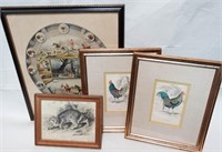 Four Antique Animal Lithographs
