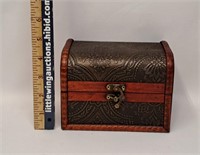 Decorative Wooden Box w Contents-Watches/Coins+