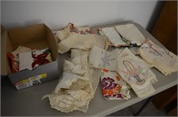 Lot of Embroidered Linens & Lace Items