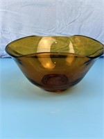 Amber Glass Serving Bowl