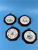 Vintage Wooden And Ceramic Kitchen Plaques