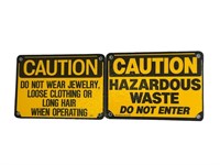 2 Porcelain Caution Signs