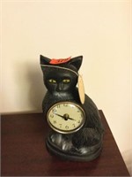 Cast Iron Cat Clock