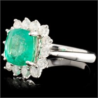 2.46ct Emerald & 0.81ctw Diamond Ring in 18K Gold