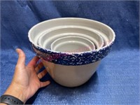 Stackable Bentson-West crock mixing bowls