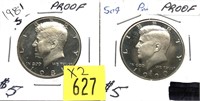 x2- Proof Kennedy half dollars -x2 half dollars