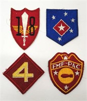 Lot of 4 WWII USMC Patches