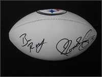 Roethlisberger, bettis signed football COA