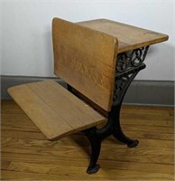 Antique Cast Iron Geo Barcus Scholl Desk