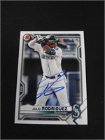 2021 BOWMAN JULIO RODRIGUEZ AUTOGRAPH COA