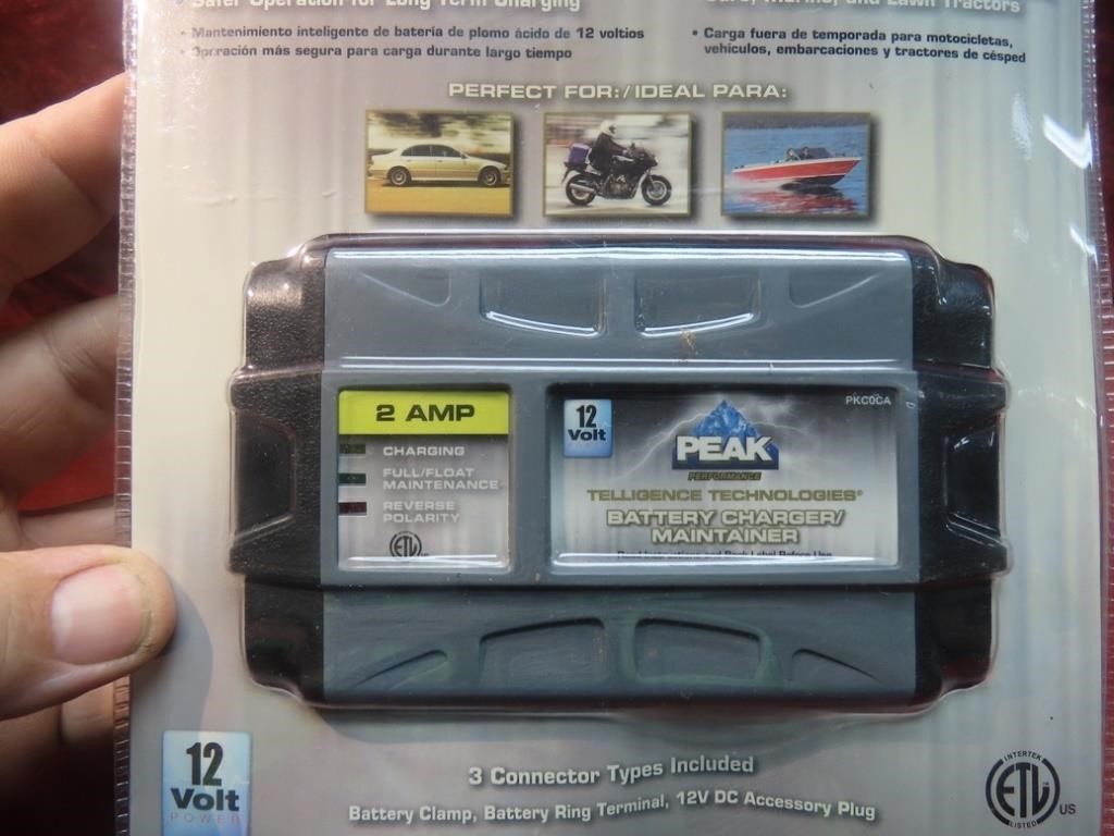 New Peak 2 Amp battery charger/ maintainer.