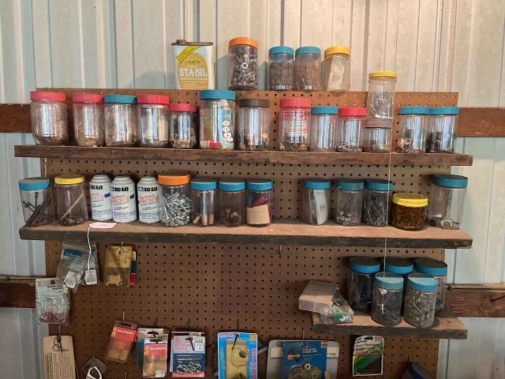 Nuts, Bolts, Contents of Pegboard