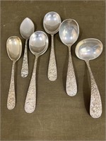 6 Stieff Reposse' Small Serving Spoons