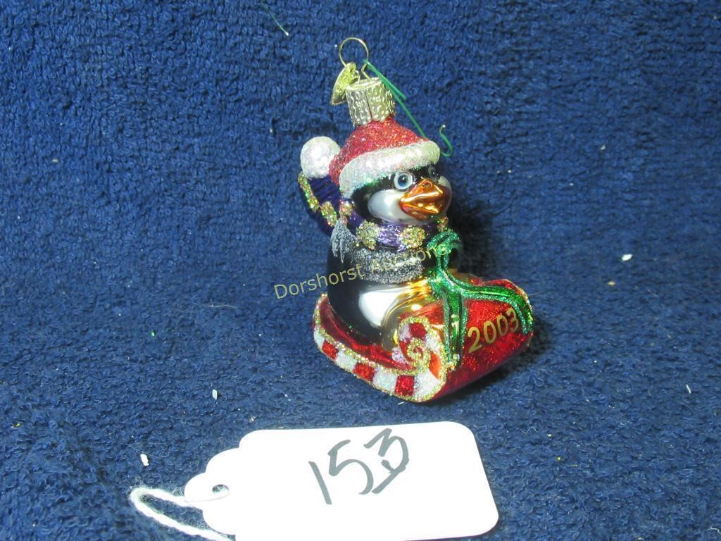 2003 OLD WORLD CHRISTMAS GLASS ORNAMENT - PENGUIN