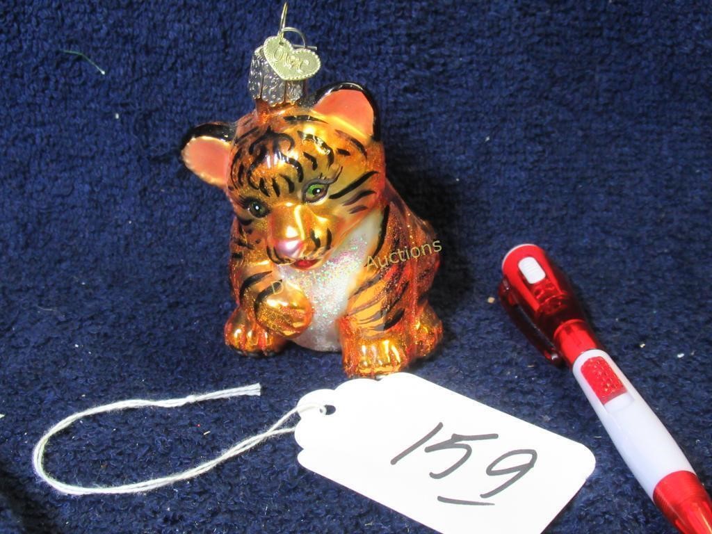 OLD WORLD CHRISTMAS TIGER KITTEN - GLASS