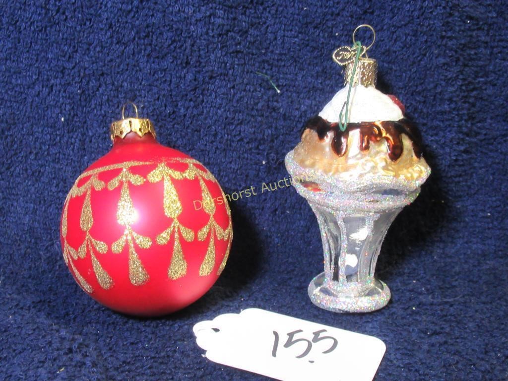 OLD WORLD CHRISTMAS ICE CREAM SUNDAE & ORNAMENT -