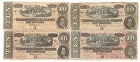 1864 CONFEDERATE STATES T-68 $10 OBSOLETE NOTES