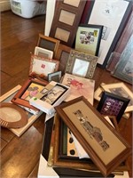 Large lot of picture frames and prints