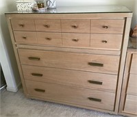MCM chest of drawers with glass top
