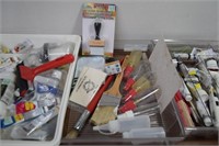 Large Lot Of Artist Paint,Brushes & Supplies