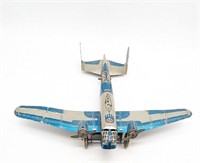 Marx Twin Engine Windup Bomber Airplane Tin Toy