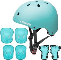 Kids Helmet & Pads M(20.5-22) Light-blue
