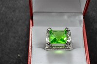 6ct green sapphire solitaire ring